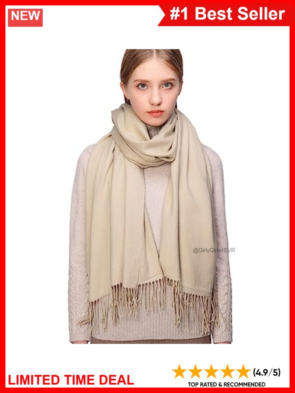 Fringe Shawl Wrap Pashmina Scarf Polyester Blend Wedding Evening